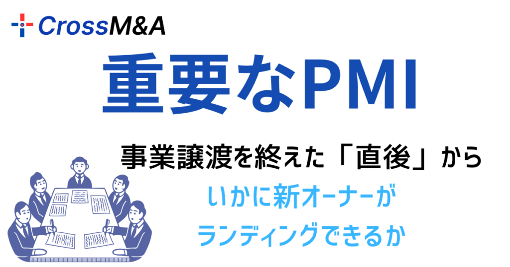 重要なPMI
事業譲渡を終えた「直後」から
いかに新オーナーがランディングできるか